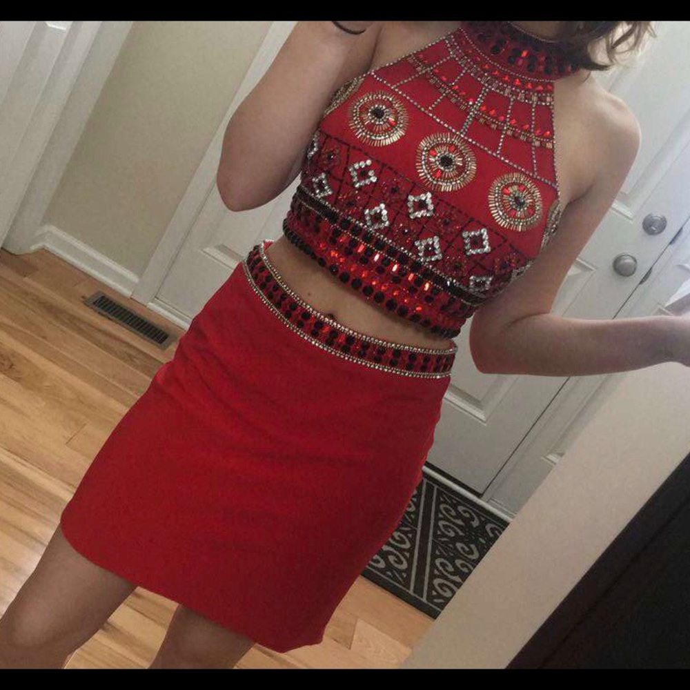 2 pc Beaded/Jeweled Homecoming Dress